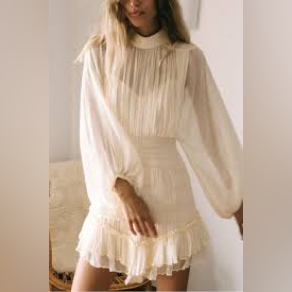 Shona Joy Victoria Long Sleeve Ruched Mini Dress - Picture 3 of 8
